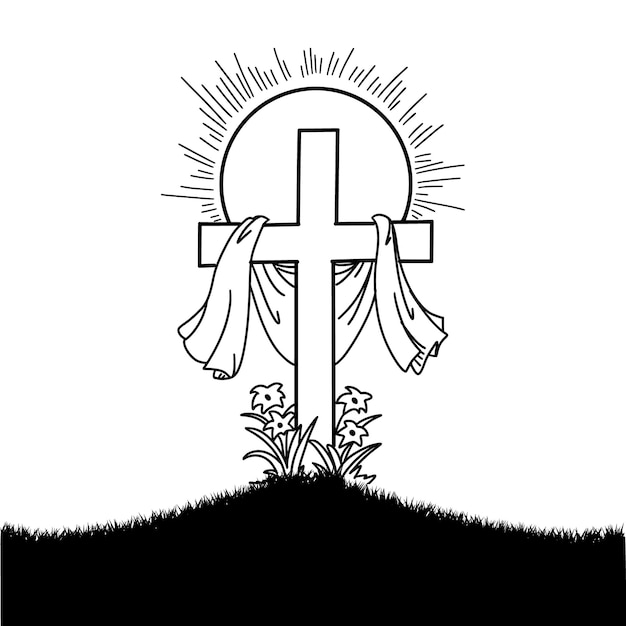 Viernes Santo con vector cruzado Ilustración vectorial del Viernes Santo