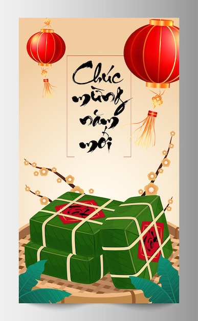 Vietnam Año Nuevo Diseño Rojo Chuc Mung Nam Moi