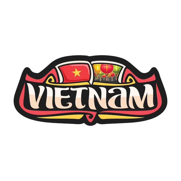Vietnam Sticker Flag Logo Badge Travel Souvenir Ilustración