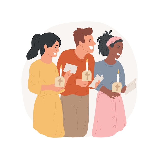 Vigilia de Pascua aislado ilustración vectorial de dibujos animados