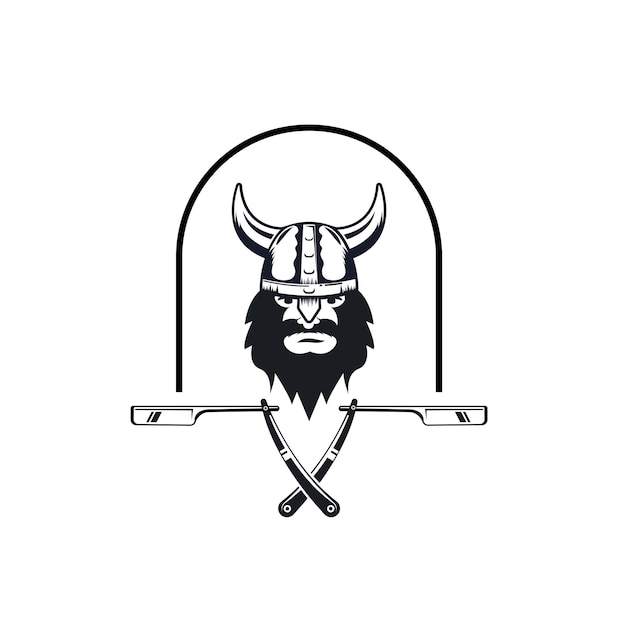 Viking barbería icono vector ilustración concepto diseño