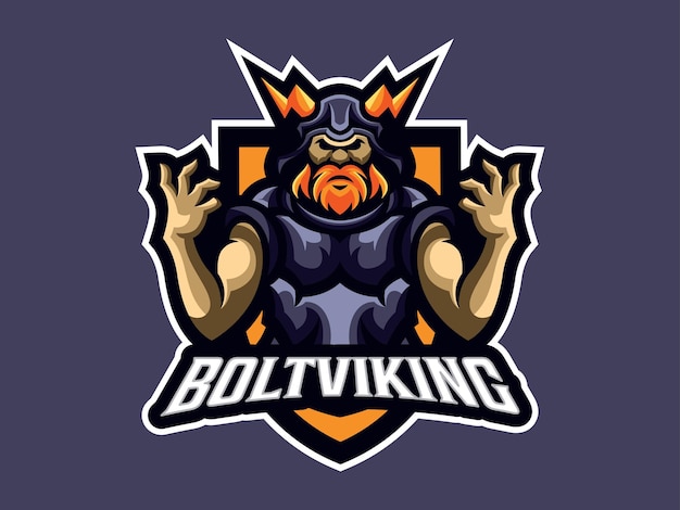 Vector viking warrior premium mascot logo plantilla vector ilustración