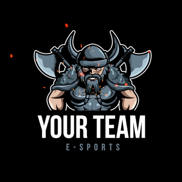 Vector viking warrior sports gaming logo mascot