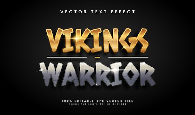 Vikings Warrior 3d Efecto de texto editable Tema de hierro dorado