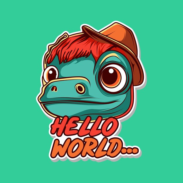Vinilo cabeza bebe dino con gorro