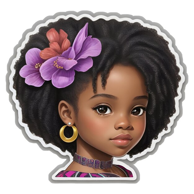 Vector vinilo decorativo retrato de belleza de mujer afroamericana