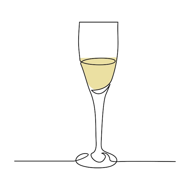Vino aislado sobre fondo blanco Ilustración vectorial de dibujo continuo de una línea