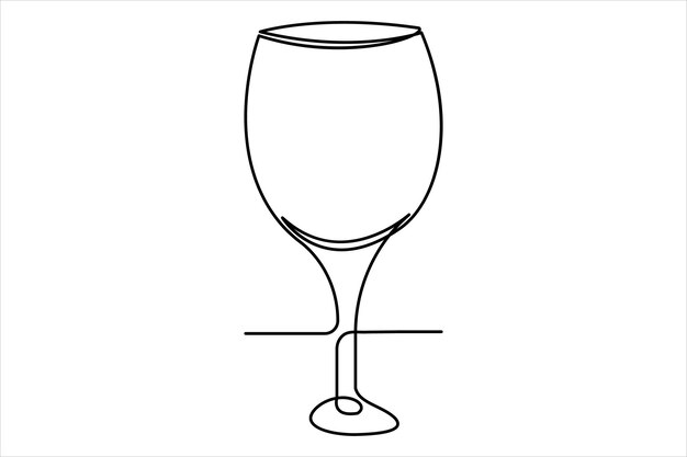 Vino continuo de una sola línea Vino de bebida en línea arte continuo de una única línea