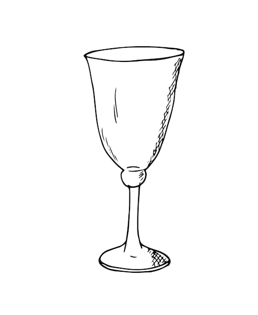 Vino dibujado a mano Vino de jerez y vermut Ilustración dibujada a mano Aislado sobre fondo blanco