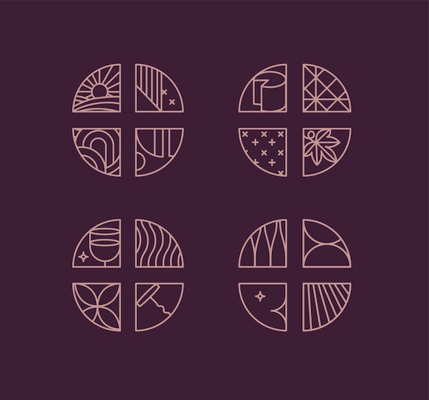 El vino es art déco, chevrons violeta.
