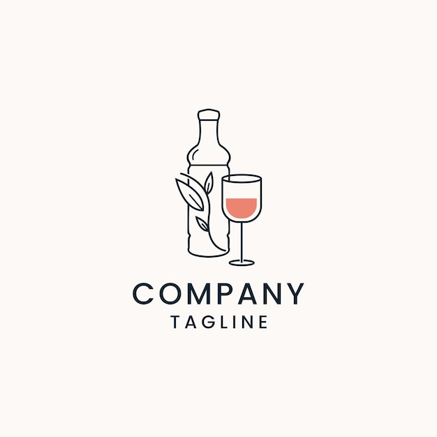 Vino logo icono diseño plantilla vector plano