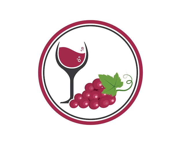 Vino logo icono vector ilustración diseño plantilla