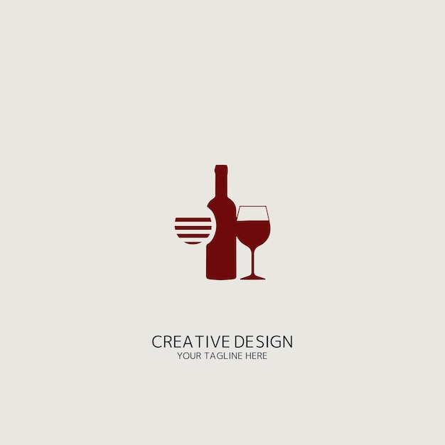 vino, logotipo, vector