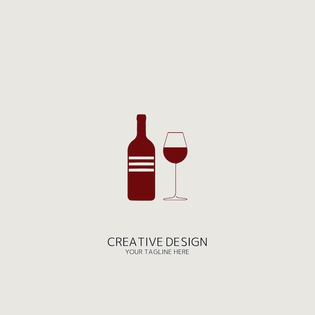 vino, logotipo, vector
