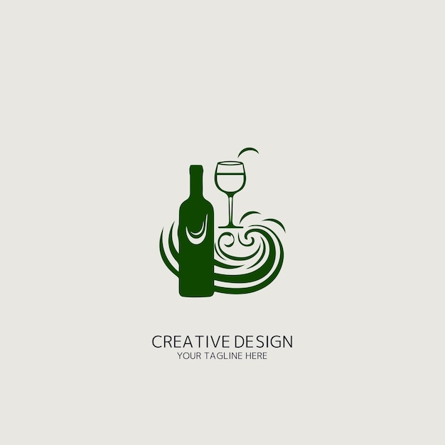vino, logotipo, vector