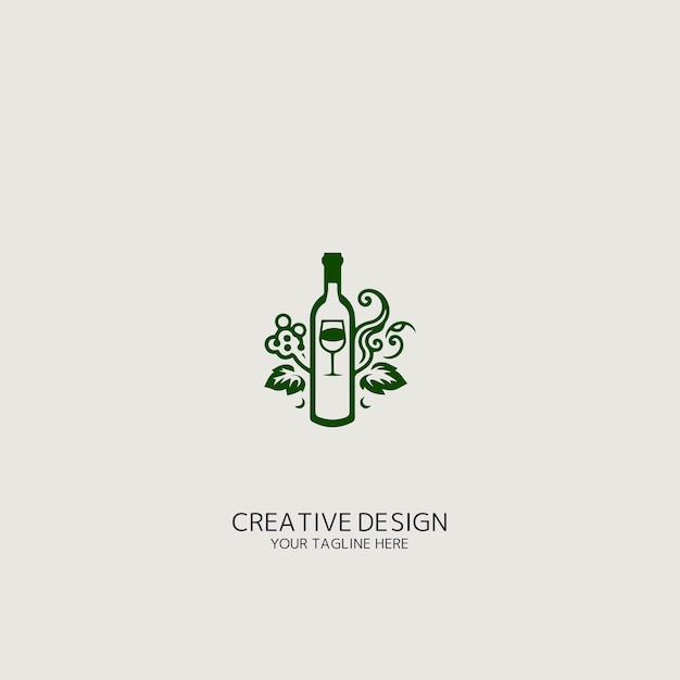 vino, logotipo, vector