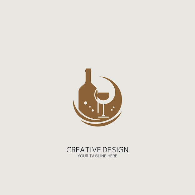 vino, logotipo, vector