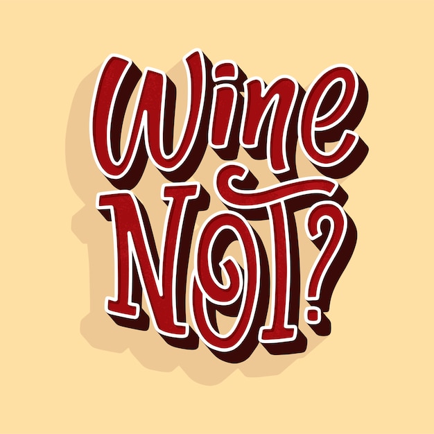 Vector vino no composición de letras en estilo moderno.