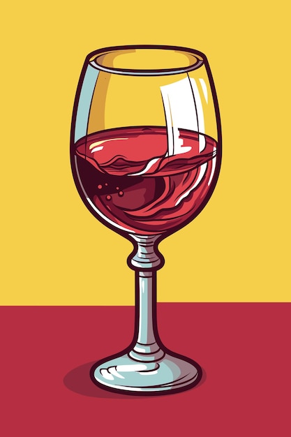 Vino tinto en vidrio icono ilustración vectorial
