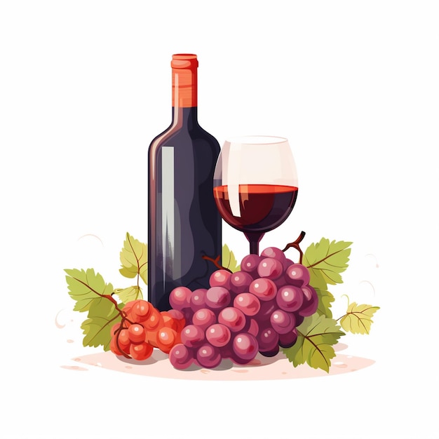 vino vector ilustración diseño fondo rojo gráfico vidrio conjunto alcohol bodega bebida pa