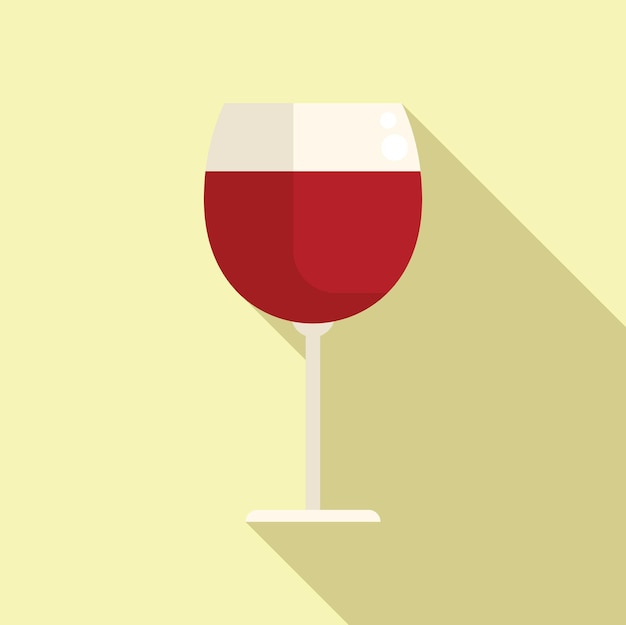 Vino de vidrio con vino tinto y sombra larga