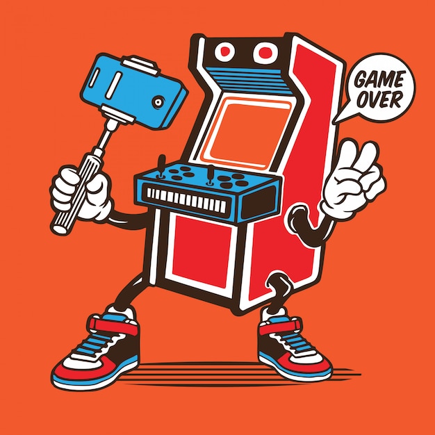 Vintage Arcade Game Selfie Character