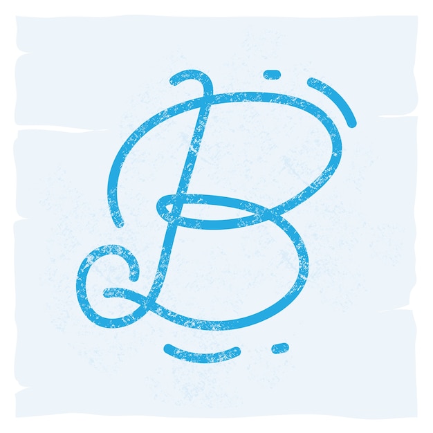 Vintage b alphabet icon vector illustration doodle