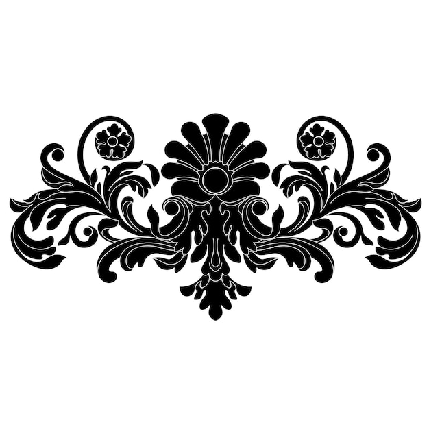Vintage barrocoscroll ornamento grabado borde floral patrón retro en estilo antiguo. Vector.