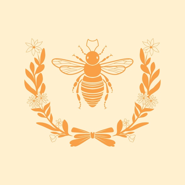 Vintage Bee Logo Icon Vector Encanto atemporal y gracia de la naturaleza en estilo retro