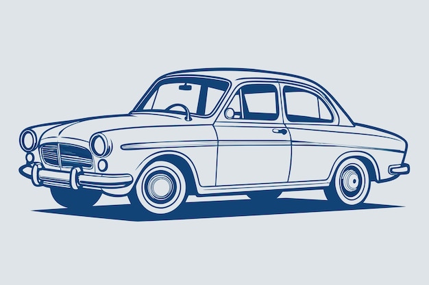 Vector vintage car outline for a classic feel