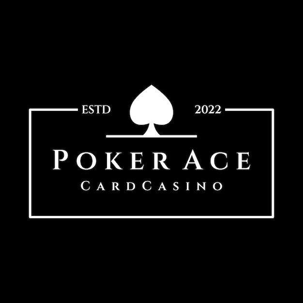 Vintage casino poker ace diseño logo diamantes corazones y picas Poker club logo torneo juego juego símbolo 777