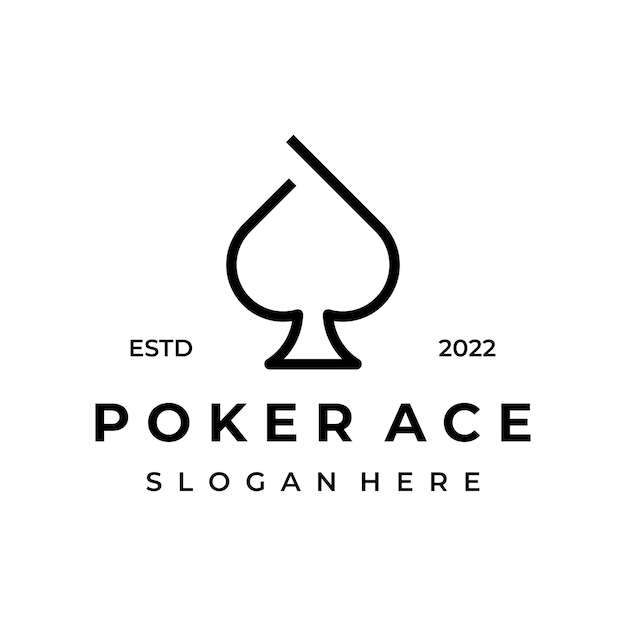 Vintage casino poker ace diseño logo diamantes corazones y picas poker club logo torneo juego juego símbolo 777