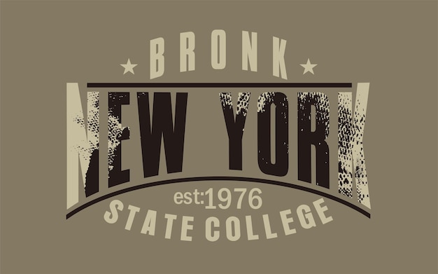 vintage college varsity brooklyn nueva york lema grunge Vintage nueva york tipografía lema imprimir T