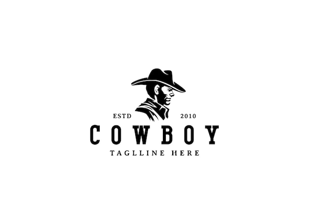Vintage Cowboy Logo Design Classic Vintage Western Country Wild West label logo design