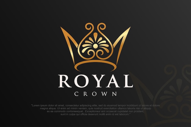 Vintage Crown Logo Royal King Queen resumen plantilla vectorial de diseño del logotipo