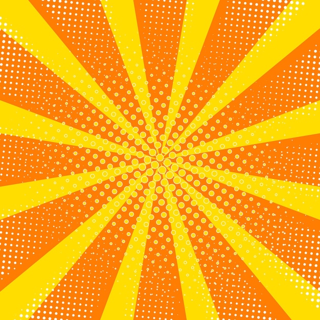 Vintage cuadrado pop art fondo amarillo Banner ilustración vectorial plantilla para diseño de estilo cómic