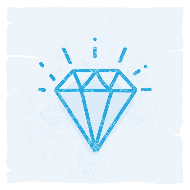 Vintage diamond icon vector illustration doodle