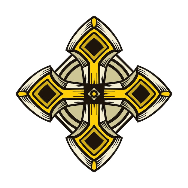 vintage dibujo a mano logo emblema escudo heráldico ilustración vectorial