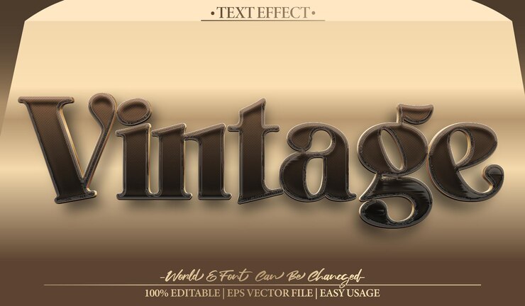 Vector vintage efecto de texto vectorial editable alfabeto retro moderno años 90 años 70