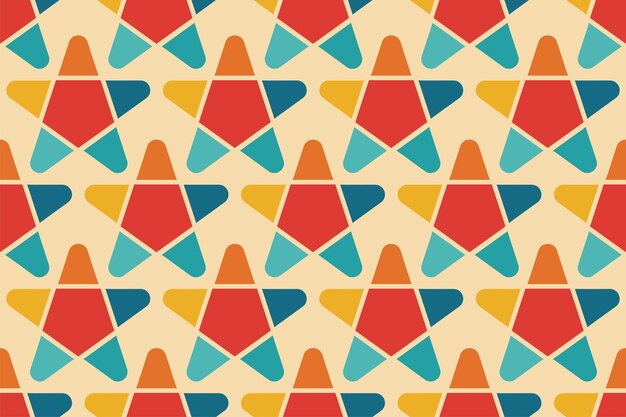 Vintage estrella de patrones sin fisuras retro sello plano Papel de regalo de papel geométrico de moda vacaciones banner decoración circo carnaval pop trim rockstar moderno estampado tela ropa muebles diseño de interiores anuncios