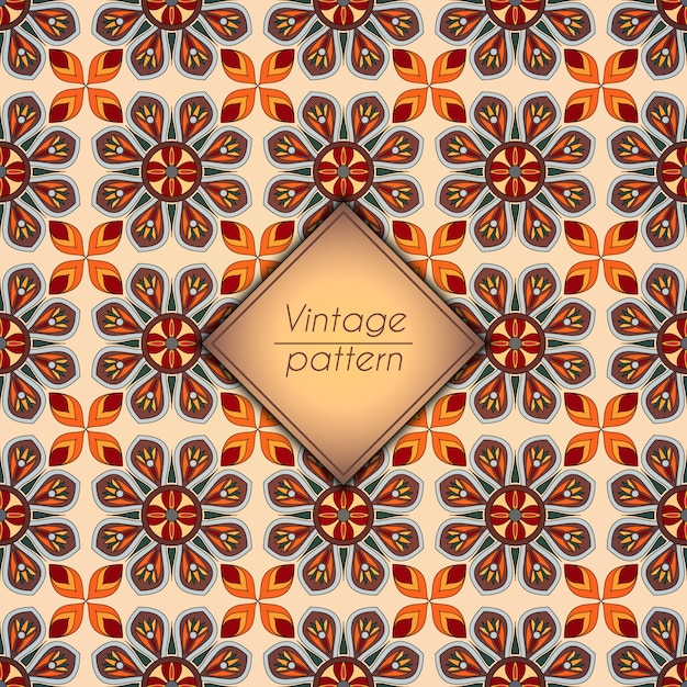 Vintage geométrico floral sin fisuras de fondo.