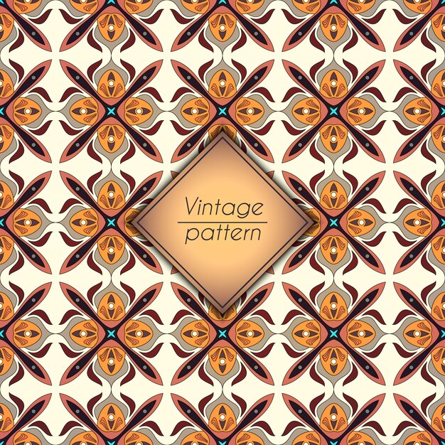 Vintage geométrico floral sin fisuras de fondo.