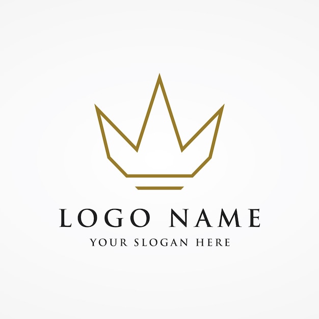 Vintage Golden Royal Crown diseño de logotipo con elegante y lujoso geométrico con idea creativaLogo para belleza de negocios y salón