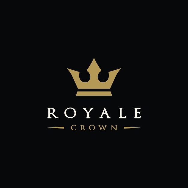 Vintage Golden Royal Crown logo template design with elegant and luxury geometric creative ideaLogo for business beauty and salon