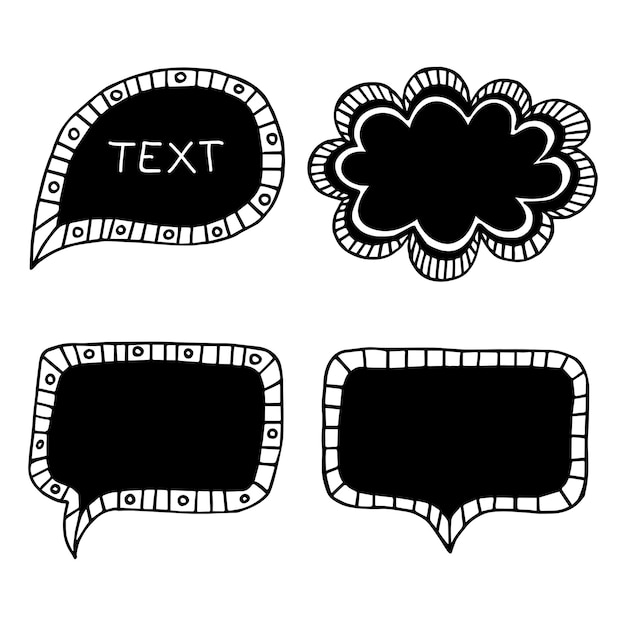 Vintage hablar burbujas iconos vector set