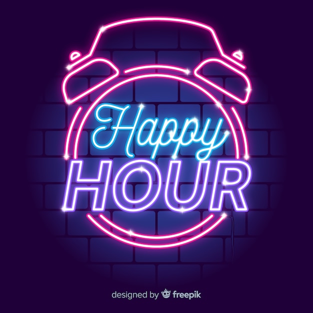 Vintage happy hour de neón