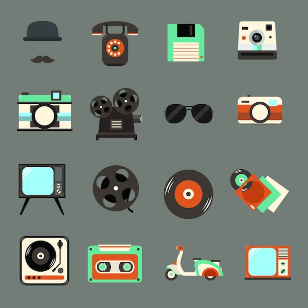 Vector vintage, icono retro