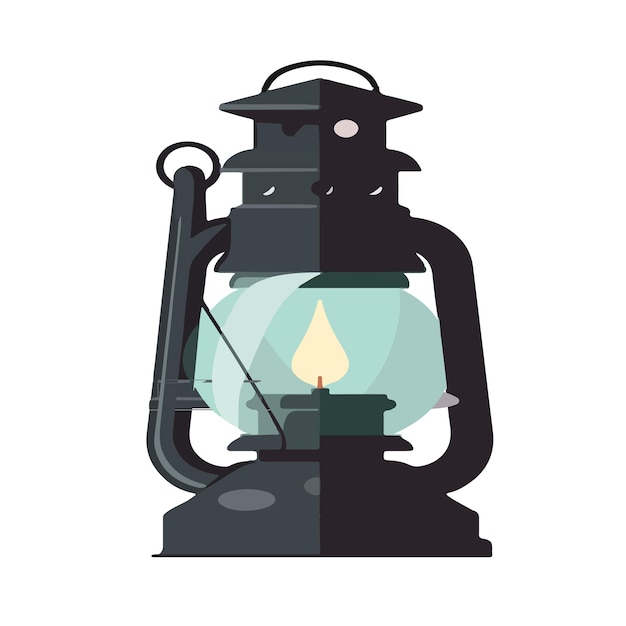 Vector vintage light blue lantern logo camp (campamento de luces azules antiguas)