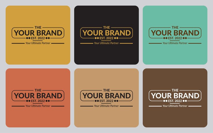 Vintage Logo Versión Dos en 6 diferentes colores de fondo retro o clásico vector