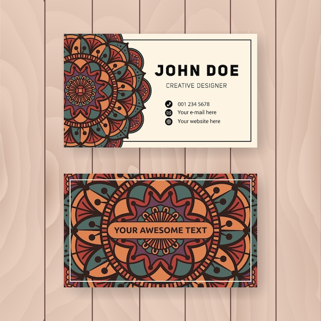 Vintage mandala name card design